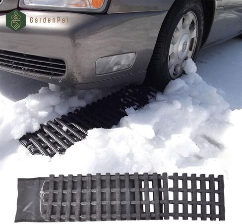 Gardenpal 80CM 2PCS Tire Traction Mat, Portable Emergency Devices for Snow, Heavy-Duty Rubberized Emergency Car Recovery Snow Ramps Tire Traction Tool (31.5 in/2pcs) in Saudi Arabia