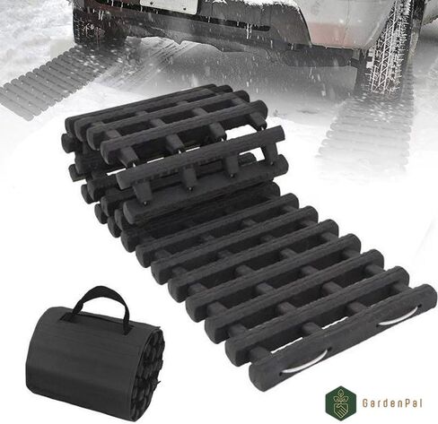 Gardenpal 80CM 2PCS Tire Traction Mat, Portable Emergency Devices for Snow, Heavy-Duty Rubberized Emergency Car Recovery Snow Ramps Tire Traction Tool (31.5 in/2pcs) in Saudi Arabia