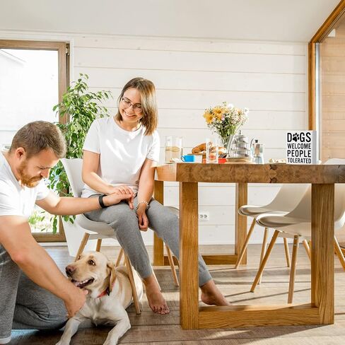 Dogs Welcome People Tolerated Dog Lover Decor Presents for Animal Lovers Wood Dog Box Sign Welcome Word Dog Signs Rustic Wall Decor Art Pet Saying Farmhouse Decor, 5 x 6 x 1.77 Inch (Black Bottom) in Saudi Arabia