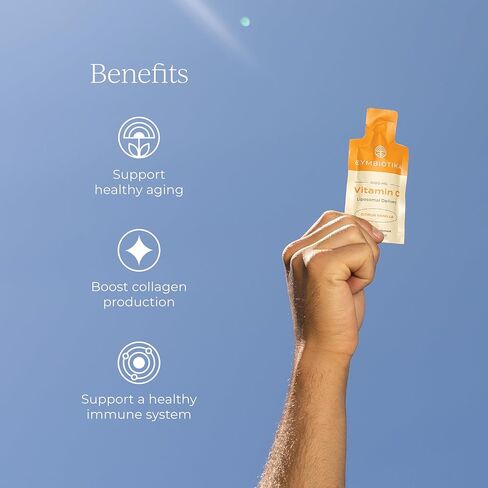 CYMBIOTIKA Vitamin C Individual Packets, Liposomal Delivery, Supplement for Immune Support, Collagen Boost, & Healthy Aging, Skin Hydration Packets, Citrus Vanilla Flavor, 60 Servings, 2pck (2) in Saudi Arabia