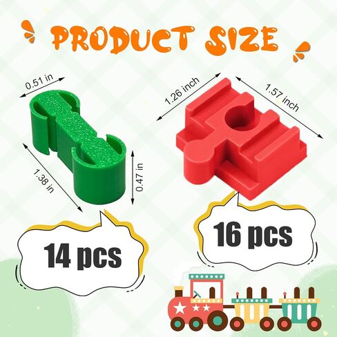 Wooden Train Track Accessories, 30 Pcs Colorful Dog Bone Track Connectors, Compatible with All Wooden Train Track, Christmas Birthday Gift for Boys Girls, Track Toys Expansion Pack for Kids Ages 3+ in Saudi Arabia