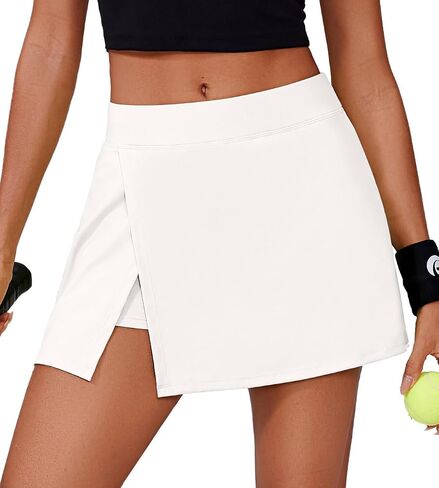 PINSPARK Womens Tennis Skirts High Waisted Golf Skorts with 2 Pockets Side Slit Athletic Skirt for Workout Pickleball Sports in Saudi Arabia