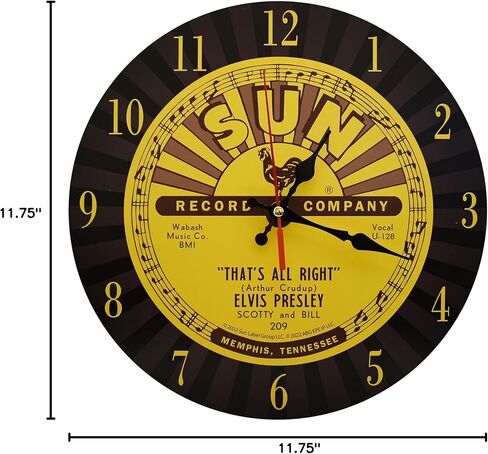 Gogailen Sun Records Elvis Presley Clock Pink - Mid-South Products in Saudi Arabia