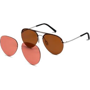 Braddell FL-41 Rose Aviator Ultra Thin Thin Thin Trans Glare for Flororescent LED Flare و Photophore وشاشات الكمبيوتر مع عدسات FL-60 قابلة للتبديل (كبيرة)
