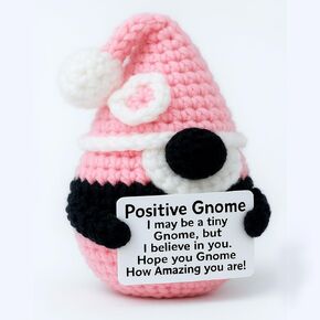 MAMAGIFTREE Birthday Gifts for Her Women,Small Funny Cute Gnome Gifts,Handmade Crochet Positive Gnome, Emotional Uplifting Support Present for Women Men Friends,Coworkers Teacher Students Granduation