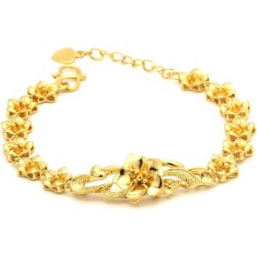 Fashion 18K Gold Plated Flowers Link Chain Bracelet