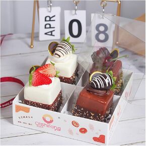 6 Pack Fake Cupcakes, Realistic Artificial Simulation Cake, Mixed Fake Cake Model, Kitchen Decoration Photography Props for Home Kitchen Party Decoration