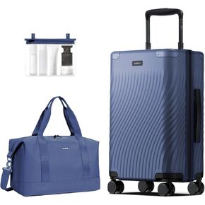 ECOHUB Hardside Expandable Carry On Luggage, 20" Rolling Luggage 22x14x9 Airline Approved with Spinner Wheels & TSA Lock, Lightweight Small Hardshell Travel Suitcase Valises, 20inch Carry-on Black