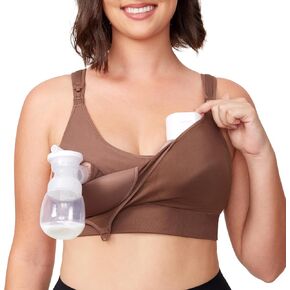 Momcozy Pumping Bra Hands Free, All-in-One Nursing Bras for Breastfeeding & Pumping, Fixed Padding for Enhanced Shape