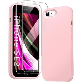 [جراب هاتف 5 في 1 لهاتف iPhone 12/جراب هاتف iPhone 12 Pro مع واقي شاشة وواقي عدسة الكاميرا، جراب هاتف من السيليكون السائل لهاتف iPhone 12 Pro (أخضر جبال الألب)...
