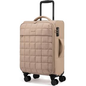 LOVEVOOK Carry On Luggage 22x14x9 Airline Approved, 20 Inch Softside with Wheels, Lightweight Spinner Suitcase with TSA Lock, Water-Resistant Large Capacity for Travel, Black