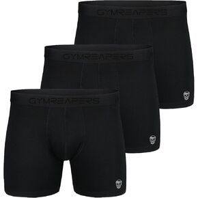 Gymreapers Boxer Briefs for Men (3 Pack) – Athletic Fit, Soft, Tagless, Breathable, Moisture-Wicking, Stretch Waistband