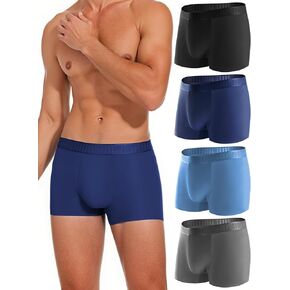 Men's Trunks Underwear Soft Breathable Comfort Flex Waistband Cool Underpants for Men 4 Pack