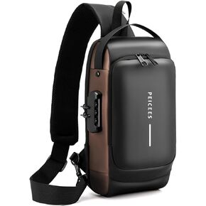 Peiceses Mens Crossbody Bag Bags Facs Mens Mens Late-Leather Leather Blage Bag Bag Bag Counter Bag for Use Daily ، Black Black