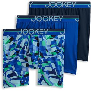 Jockey Men's Infinite Cool Microfiber Stretch 6" Boxer Brief - 3 Pack