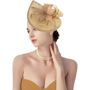 Dressfan الفاسناتور قبعة المرأة خوذة خمر 20s 50s اكسسوارات عقال ل كنتاكي ديربي/زفاف/كوكتيل/حفلة الشاي