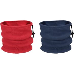 HARFINGTON Neck Warmer Winter Face Mask Winter Single Layer Fleece Neck Gaiter Windproof Scarf with Drawstring