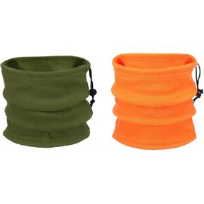 HARFINGTON Neck Warmer Winter Face Mask Winter Single Layer Fleece Neck Gaiter Windproof Scarf with Drawstring in Kuwait