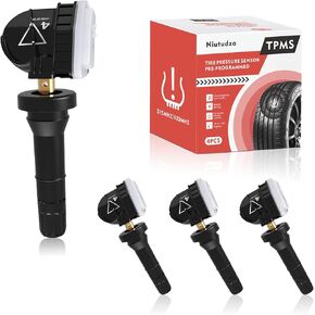 TPMS Sensor Compatible with Chevy/Buick/Cadillac/GMC Acadia Sierra 2016-2019, 433MHz Pre-Programmed Tire Pressure Sensors, Replace 13598773 3516165 13506028 13594222 4 PCS