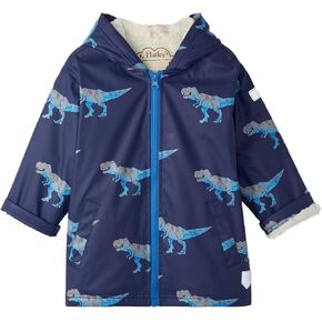 Hatley Boys' T-rex Attack Sherpa Lined Splash Jacket (Toddler/Little Big Kid)