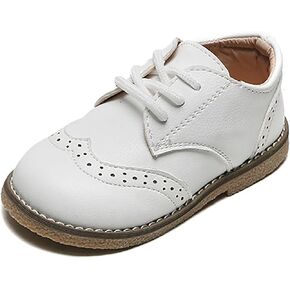 Toddler Boys Girls Dress Shoes Comfort Oxford Shoes Wedding Church Dress Shoes Lace Up Soft Leather School Uniform Loafer Flats