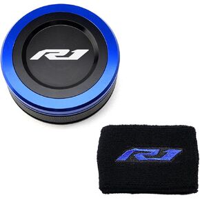 Fit for Yamaha R1 YZF R1 YZFR1 1999-2021 2022 2023 CNC Motorcycle Front Fluid Reservoir Cap Oil Brake Reservoir Sock Cover (Red)