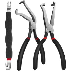 3pcs Electrical Disconnect Pliers Tool for Cars Set 1*Straight &1*60 Degree &1pcs Electrical Connector Separator Fuel Line Disconnect Tool Set Automotive Electrical Connector Wire Plug Sensor Pliers