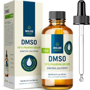 DMSO Pharmaceutical Grade مع نقاء 99.9 ٪ والرائحة المنخفضة - 3.38 أوقية (ثنائي ميثيل سلفوكسيد) مع قطارة