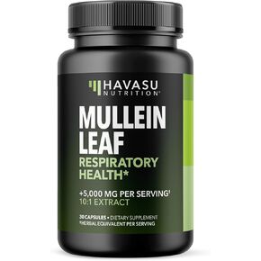 كبسولات أوراق Mullein لصحة الجهاز التنفسي - 5000 ملغ من المستخلص 10: 1 لدعم الرئة ووظيفة المناعة - 30 Count - نباتي ، كبسولات غير محددة و GMO - المكملات العشبية للعافية اليومية - العرض 1 شهر