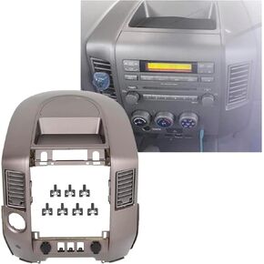 ECOTRIC Center Dash Instrument Panel Lid Compatible with 2004 2005 2006 Nissan Titan XE SE Armada SE Replace For 682578S800 (Clips Included Silver Gray W/o Speaker Bezel)