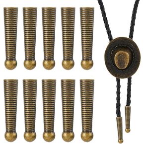 SUPERFINDINGS 10Pcs Silver ConesBolo Tie End Caps Platinum Smooth 25.5mm Bolo Tie Tips Replacement End caps Long Alloy Cord Ends for DIY Crafts Clothes Decoring Inner Diameter 4.5mm in Kuwait