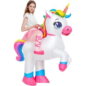KOOY 2025 NEW Unicorn Costume Adult, Inflatable Costume Adult, Ride on Unicorn Costume Blow up for adult Size Halloween Costume for Party Wome