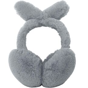 Simplicity Kids Bunny Earmuffs Cute Plush Winter Ear Warmers, Grey