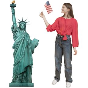 5 قدم تمثال من Liberty Cardboard Stand Up Detout Independence Day PVC PVC Photo Photo Profs Profs New York City Cutout for 4th of July Decoration