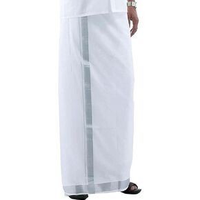 حدود ساري القطن dhotis مع جيب Vesti Mundu Sarong Kerala Kasavu Sari الحدود Kattikko Ottikko dhoti