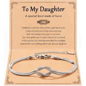 سوار Tarsus Love Knot ابنة ، ابنة عيد ميلاد الأم يوم عيد الميلاد هدايا المجوهرات للنساء المراهقات البالغين