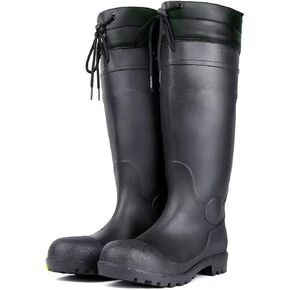 Rain Boots Knee High for Men Waterproof Boot with PVC Rubber Mud Boots Mens, Comfort Lightweight Gardening Fishing Shoes for Yard Farm Outdoor Work