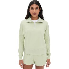 perfectwhitetee Women's French Terry Half Zip