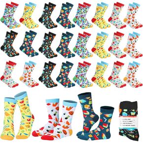 Cuffbow 24 Pairs Teacher Socks for Women Thank You Gift Socks Novelty Unisex Crew Socks for Teachers Day Graduation Appreciation Birthday Gifts