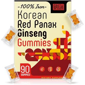 ملحق Ginax Ginax الكوري - مكملات الحديد للنساء والرجال - الحديد مع فيتامين C ، B6 ، B12 ، البوتاسيوم والمغنيسيوم ، نباتي - 90 العدد
