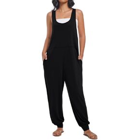 Women's Casual Loose Sleeveless Jumpsuits Harem Long Pants Romper Overalls with Pockets 2025 Summer Trendy Outfits in Saudi Arabia