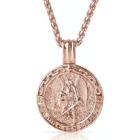 Forge & Foundry Men's Religious Pendant with 21" Extendable Necklace Chain - Compass | Saint Michael | Saint Christopher Pendant