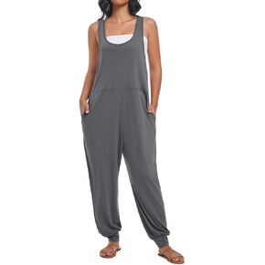 Women's Casual Loose Sleeveless Jumpsuits Harem Long Pants Romper Overalls with Pockets 2025 Summer Trendy Outfits