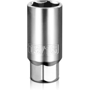 5/8" Spark Plug Socket, 3/8-Inch Drive, 6-Point, Powerful Retains Spark Plugs Chrome Vanadium Steel