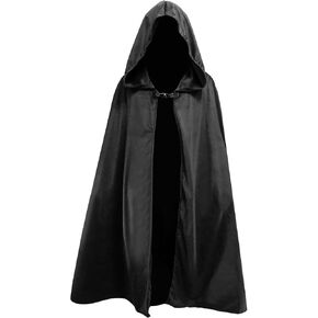Renaissance Cloak with Hood Men Women,Medieval Velvet Cape Hobbit Halloween Costume Cosplay Wizard Witch Cloak