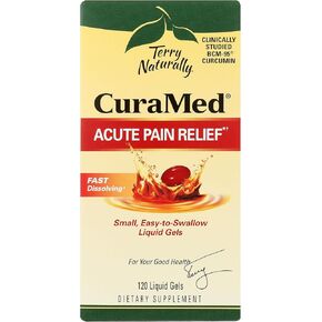 Terry بشكل طبيعي تخفيف الألم الحاد - مكمل مع BCM -95 Curcumin & BOS -10 Boswellia - زيت بذور السمسم الأسود لدعم تخفيف الانزعاج العرضي - 120 هلالًا سائلًا