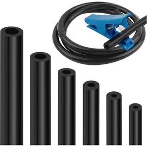 6PCS Silicone Vacuum Hose Automotive Kit,4.9ft Vacuum Lines Automotive with Tube Cutter,ID 1/8" 5/32" 3/16" 1/4" 5/16" 3/8" Multi-Purpose Air & Water Transport Automotive Radiator Hose