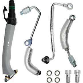 4PCS Turbo Oil Return Strain & Feed Line Kit-Fits 2011-2021 Chevy Cruze Sonic Trax ، 2013-2021 Buick Encore 1.4L-يحل محل 55587854 ، 55592600 ، 55568031 ، 55567067 ، 667-023 ، 625-829