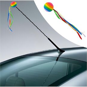 Rainbow Car Antenna Topper,Funny Antennas Balls for Cars Helps to Locate Vehicles Quickly,Universal Car Antenna Decoration Automotive Exterior Accessories for Most Vehicles