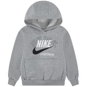 Nike Toddler Boys Retro Fleece Pullover Hoodie ، Heather Dark Gray ، 4T